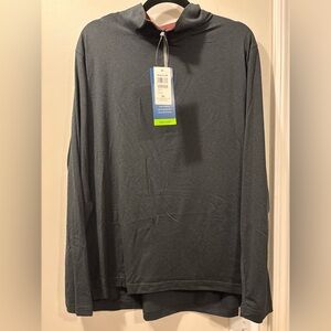 Men’s Quarter Zip Haggar Active Series Tech Jersey in Charcoal